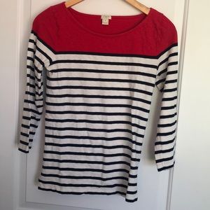 JCrew Factory Red white and blue top